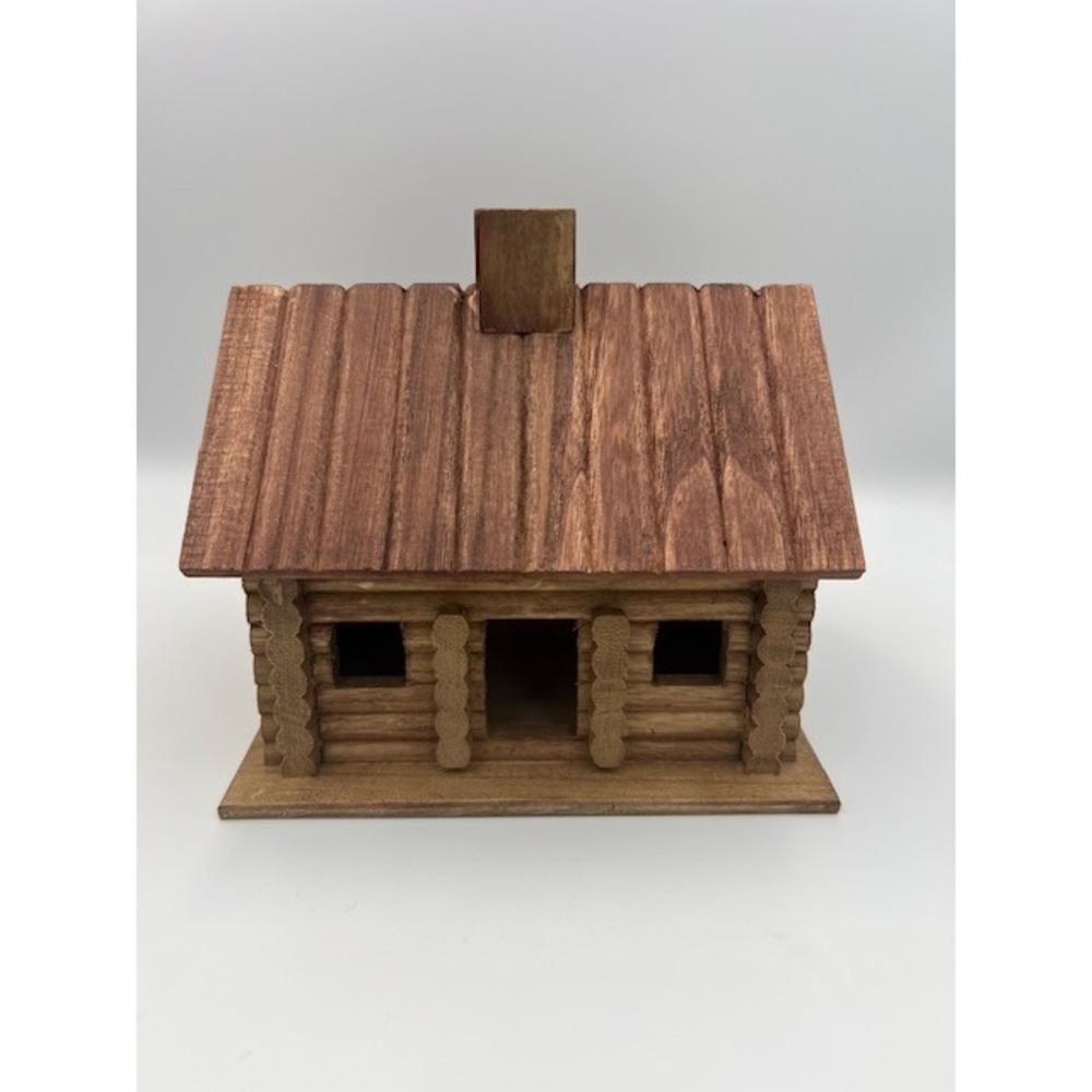 Handcrafted Wooden Miniature Log Cabin Rustic Woodland Home Decor 6 Inch